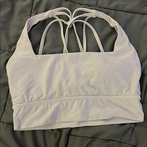 Strappy Light Gray Sports Bra